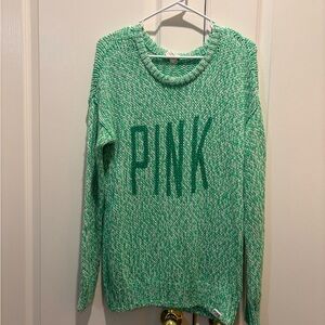PINK Victoria's Secret Y2K green Knit oversized Sweater